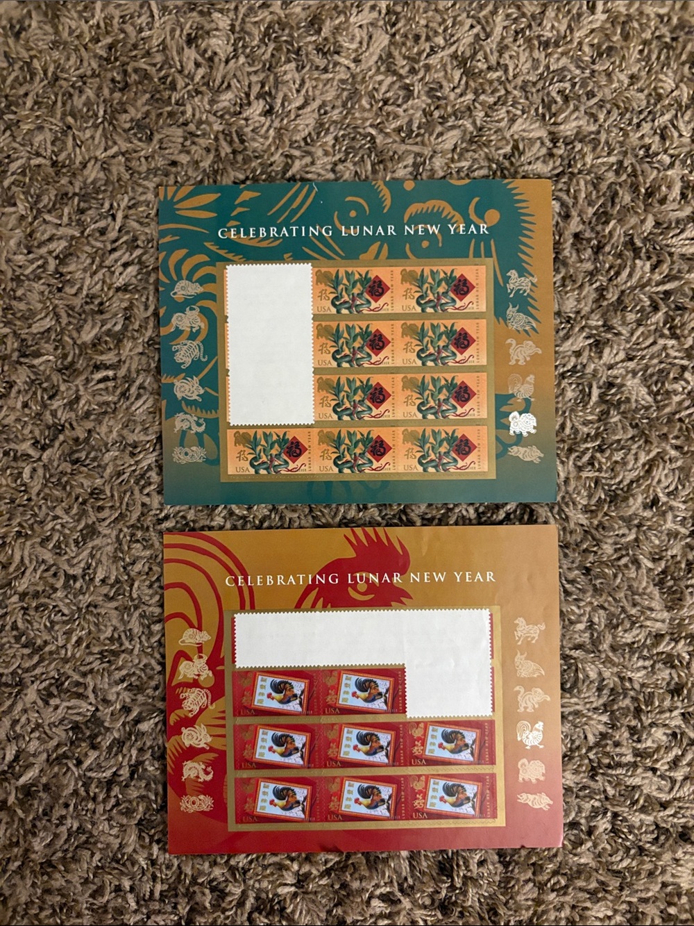 Lunar New Year Forever Stamps Year of the Dog and Rooster 17 count New